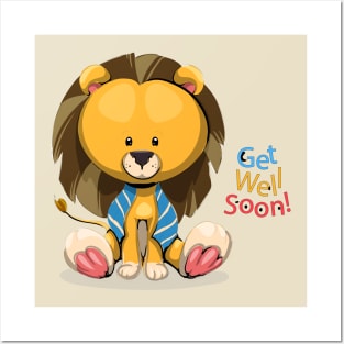 Get Well Soon Cute Lion Posters and Art